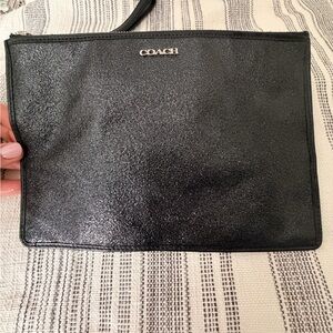 Coach Shimmering Black Pouch